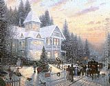 Thomas Kinkade - Victorian Christmas painting